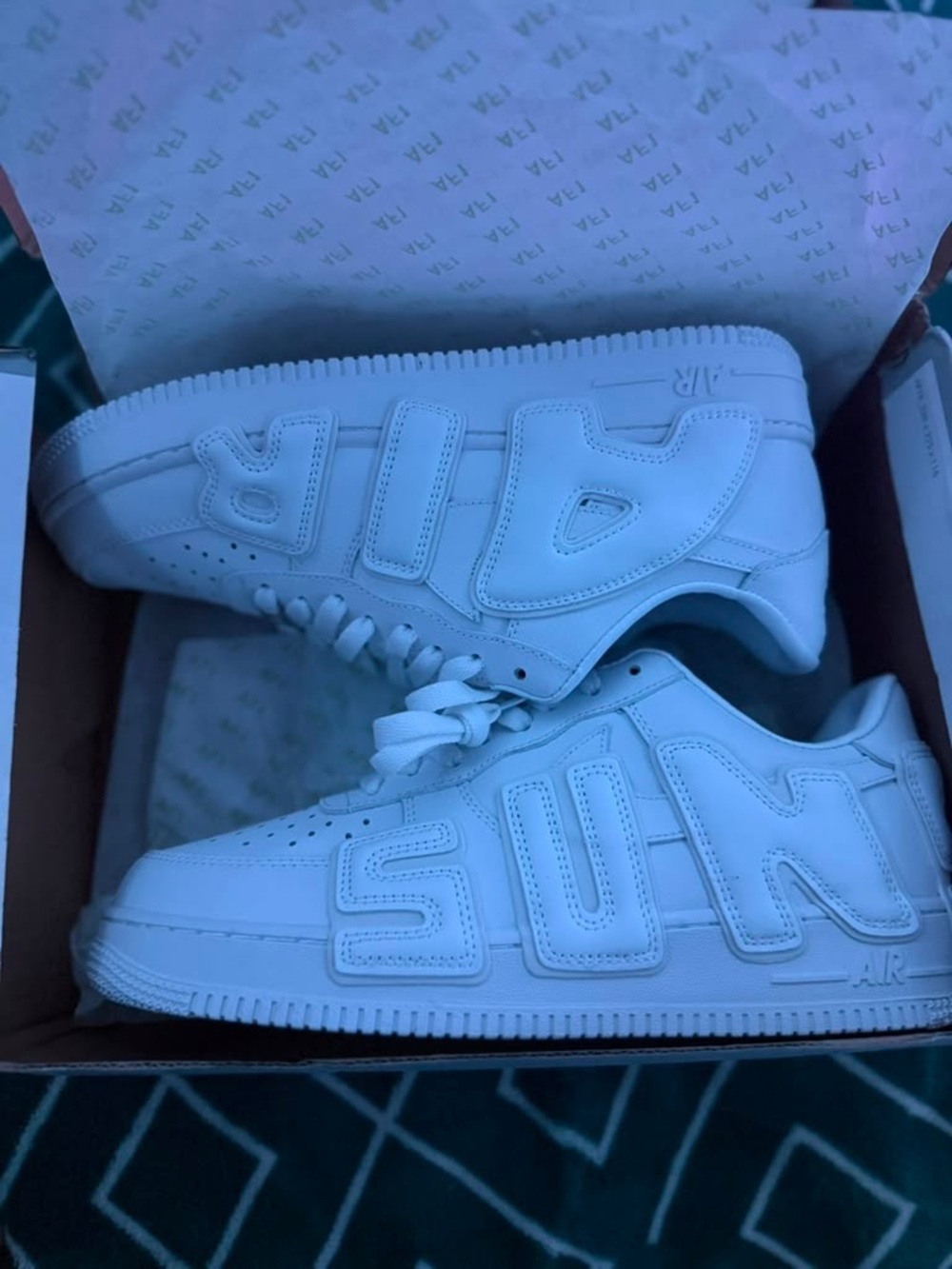 Nike Men’s White Sneakers - Bold Lettering Design